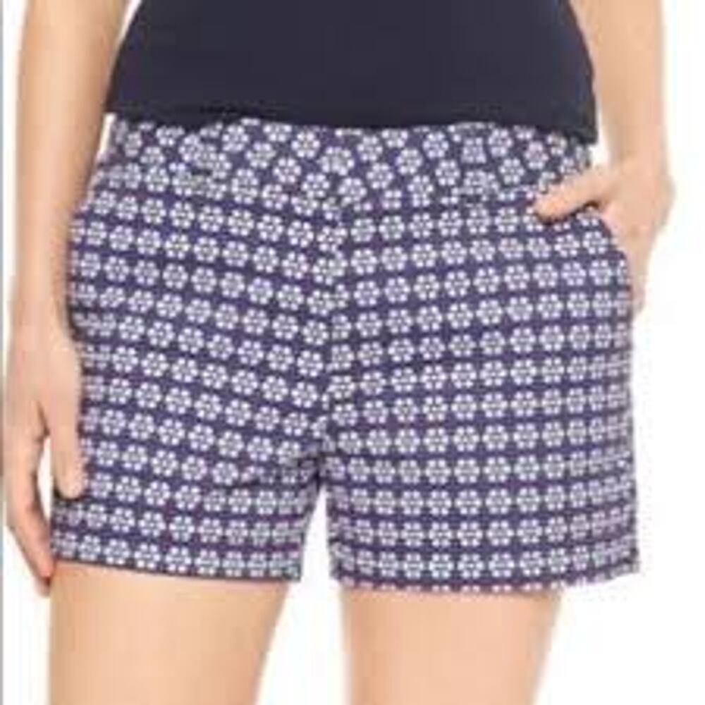 GAP City Shorts Blue Red White Geometric Kaleidoscope Floral Chino Size 6